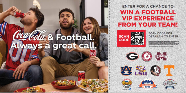scan the QR code to win a football vip experience from coca cola